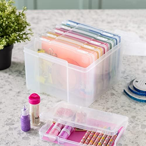 Photo Storage Box |Made in USA| 6 Cases - Clear