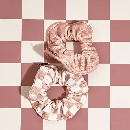 Microfiber Quick-Dry Hair Towel Scrunchie - Terracotta, 2 pcs