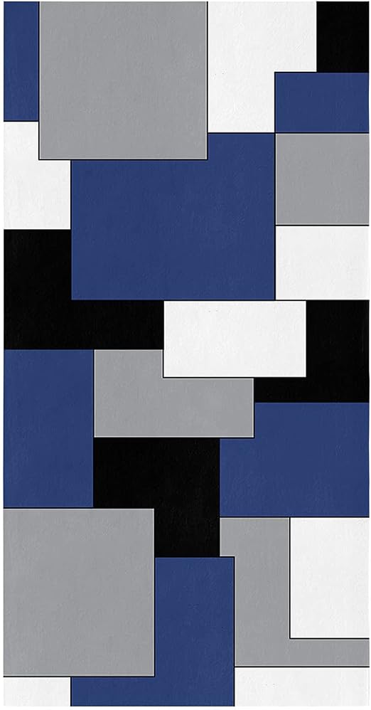 Kitchen Dish Towels and Dishcloths Sets, Irregular Geo Color Block 18 X 28 Inches Absorbent Hand Towels Dish Rags with H