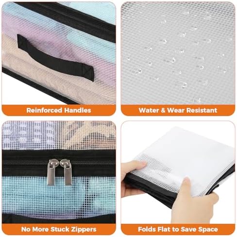 5Pcs Clear Storage Bags With Zippers & Handles Blanket Storage Bags
