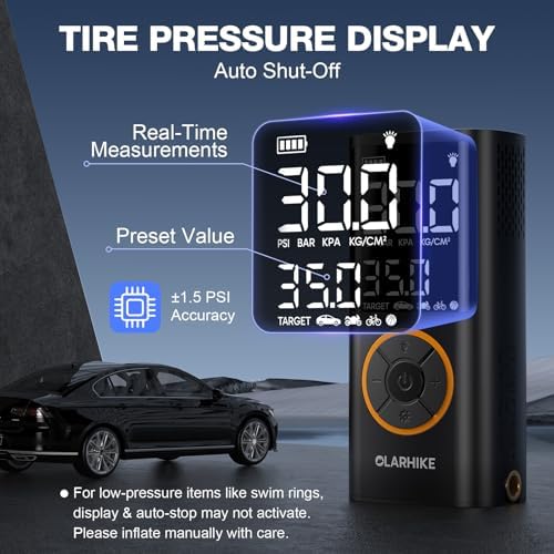 Tire Inflator Portable Air Compressor, Cordless Electric Bike Pump