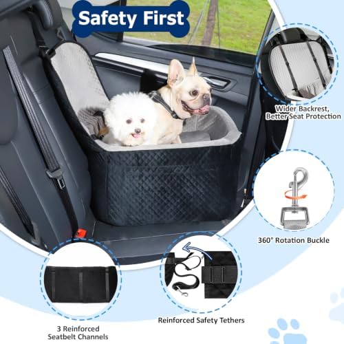 Large Dog Car Seat for Medium Sized Dogs Under 55lbs or 2 Smalls