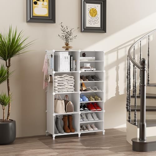 Closet Organizer 8 Cube Storage Shelves, White