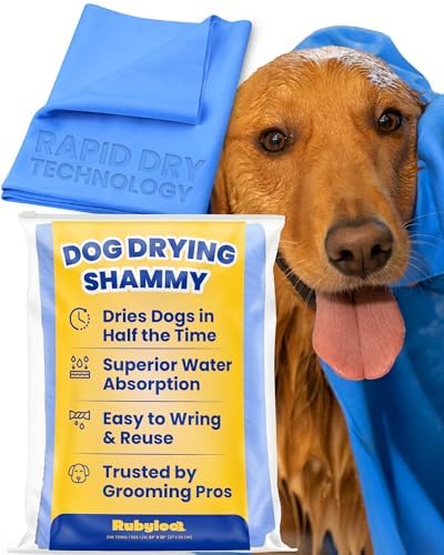 Shammy Dog Towel for Drying Dogs Large, 34x26in, Ultra Absorbent, 1 Pack