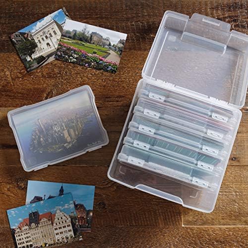 Photo Storage Box |Made in USA| 6 Cases - Clear