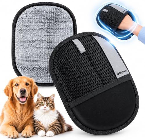 Pet Hair Removal Glove for Dogs & Cats, Newly Upgraded Reusable Electrostatic Pet Hair Glove, Magic Brush Pet Hair Remover Tool for Clothing, Couch, Carpet, Car Seats.