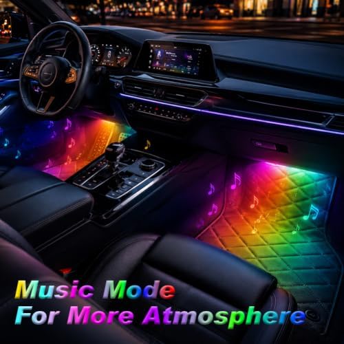 4PCS Wireless LED Interior Car Lights with Remote
