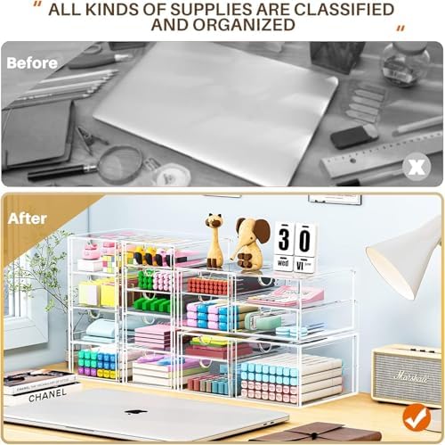 Acrylic16-Drawer Storage & Makeup Organizer for Desk