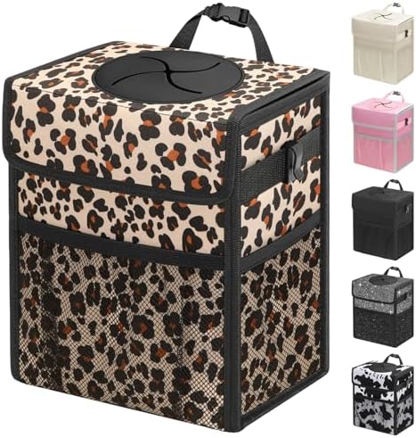 Car Trash Can with Lid, Leakproof Car Garbage Can Car Trash Bag