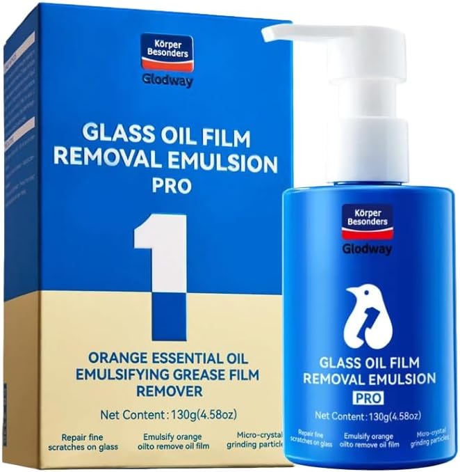 Glodway Glass,Mirror and Window Cleaner for Auto and Home Cleans,Streak-Free,Ammonia-Free,Tint-Safe,4.58 OZ