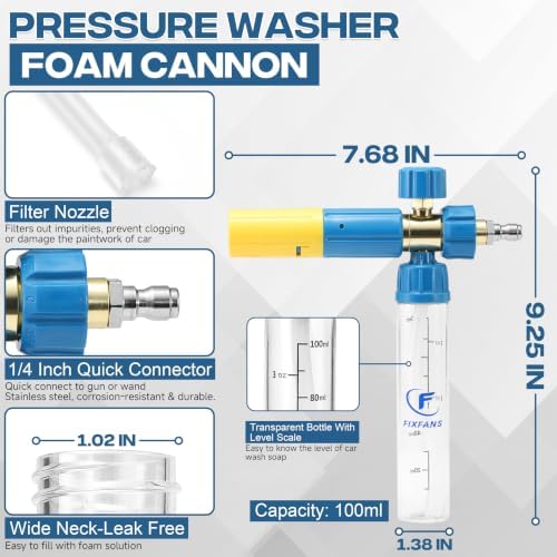 Pressure Washer Gun with Mini Foam Cannon, Dual Connector Accessory