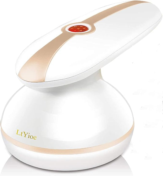 Lint Remover Shaver LtYioe Fabric Shaver USB Rechargeable Sweater Shaver Fabric Fuzz Remover with 2 Blades and Clean Brush, Battery Operated, Ergonomic Handle Design, Lightweight and Portable(Gold)