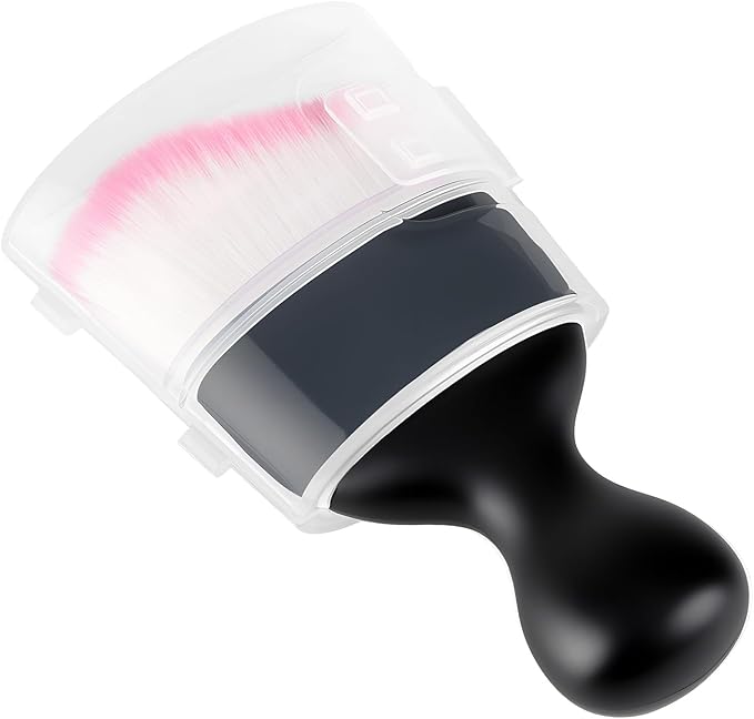 Car Detailing Brush, Soft Bristle Cleaning Brush, Scratch-Free Auto Duster Tool for Dashboard, Air Vents, Leather & Interior Cleaning (Black&Rose with Cap)