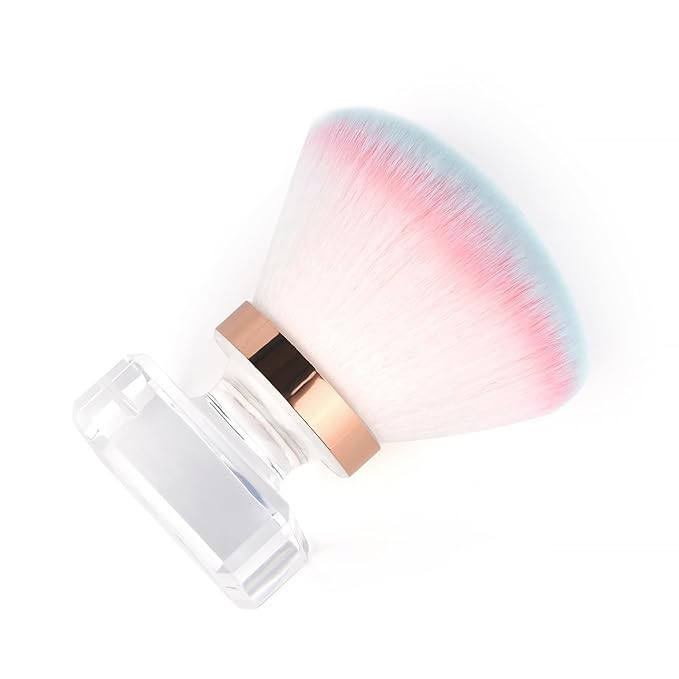 KADS Nail Dust Brush - Flower Shape Crystal Base Nail Cleaning Tool - Manicure & Pedicure Brush - Pink Mushroom Shape