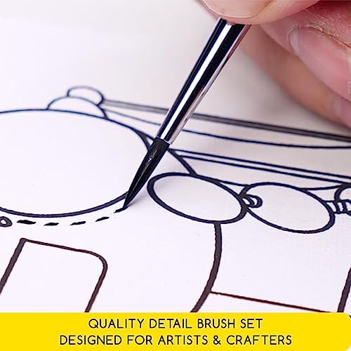 Miniature Paint Brush Set,15 Tiny Professional Fine Tip Detail Paint Brushes, Detailing Paintbrushes for Acrylic Watercolor Oil Painting- Model Face Nail Craft