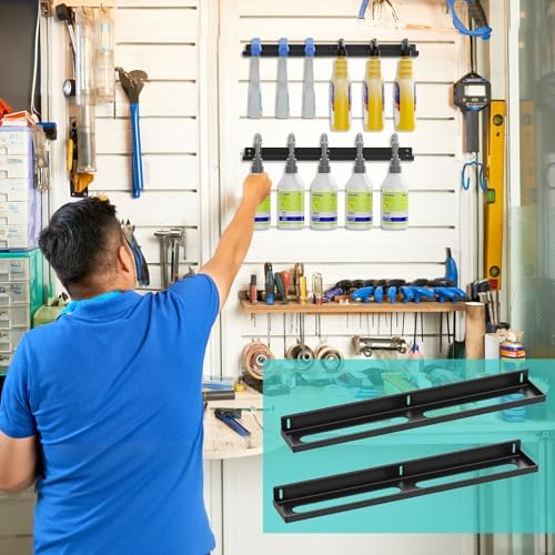 2Pcs Metal Spray Bottle Holder Wall Mount Car Detailing Garage Storage Rack