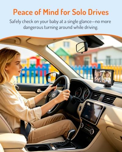 7 inch HD 1080P Split Screen Baby Car Camera for 2 Kids