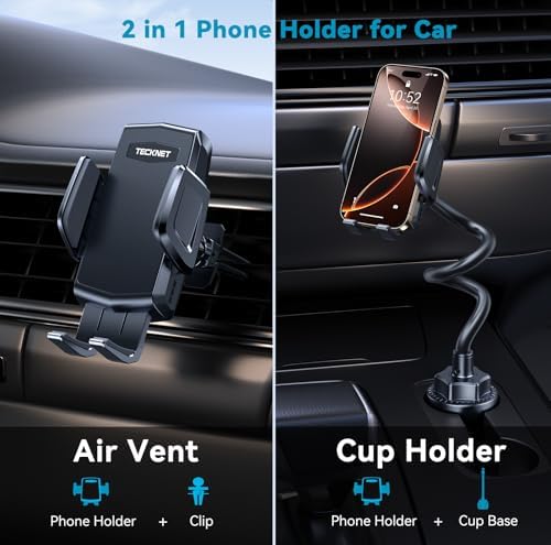 Cup Holder Phone Mount,Dual-Mode Fixation System