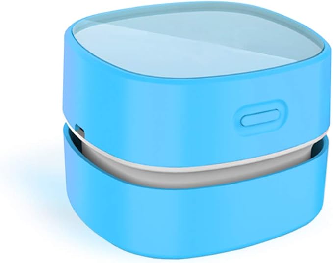 ODISTAR Desktop Vacuum Cleaner,Mini Table dust Sweeper Energy Saving,High Endurance up to 400 mins,Cordless&360º Rotatable for Cleaning Hairs,Crumbs,Computer Keyboard of Kid Gift(Blue Charging)