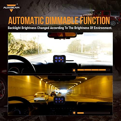 6 Gang Switch Panel BC60 Universal Circuit Control Relay System Automatic Dimmable LED Switch Pod Touch Control Panel Switch Box for Car Truck Pickup Boat UTV SUV - Blue, 3 Years Warranty