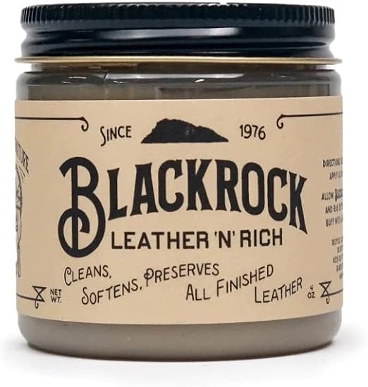 Blackrock LEATHER N RICH - Quality leather cleaner and conditioner, Made in the USA since 1976 - Leather care for boots,
