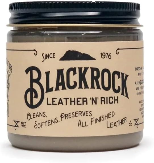 Blackrock LEATHER N RICH - Quality leather cleaner and conditioner, Made in the USA since 1976 - Leather care for boots,