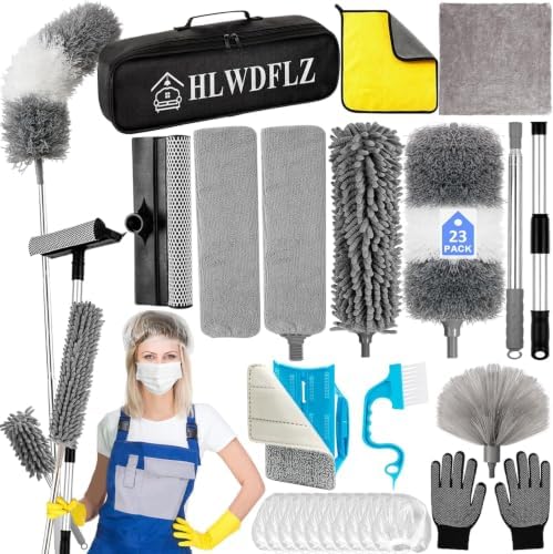 Microfiber Duster Kit 23pcs with 30 to 100 In Extension Pole