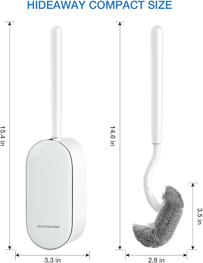 Toilet Bowl Brush and Holder, OSCIOSS Toilet Brush Set with Ergonomic Design, Compact Size, Durable Bristles, RV Toilet Brushes & Holders for Dead Corner Clean (White, 1pack)