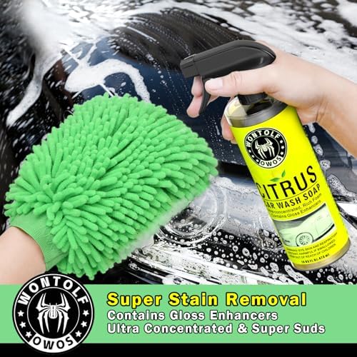 CWK188 Car Wash Kit with Foam Gun, Car Wash Soap, Interior Detailer Cleaner, Wheel Cleaner, Car Care Cleaning Detailing Kit for Cars Trucks RVs SUVs Motorcycles (Works w/Garden Hose), 10 Items