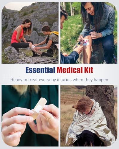 First Aid Kit (180 Supplies), Combo Lock Medicine Box, 12"x7"x7.5"