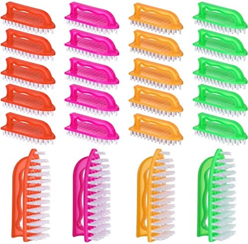 24 Pack Scrub Brushes Stiff Bristles, Comfort Grip Cleaning Tool