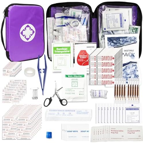 First Aid Kit 300PCS Car Home Camping Essentials Purple