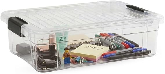 Superio 2.3 Qt Clear Plastic Storage Bin with Lid, Non-Toxic, BPA Free, Odor Free, Organizer Storage Box, Stackable Plas