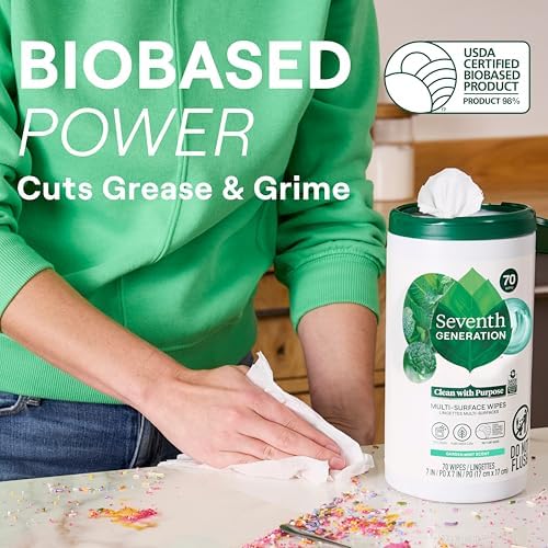 Multi-Surface Wipes, Garden Mint scent, 70 Wipes