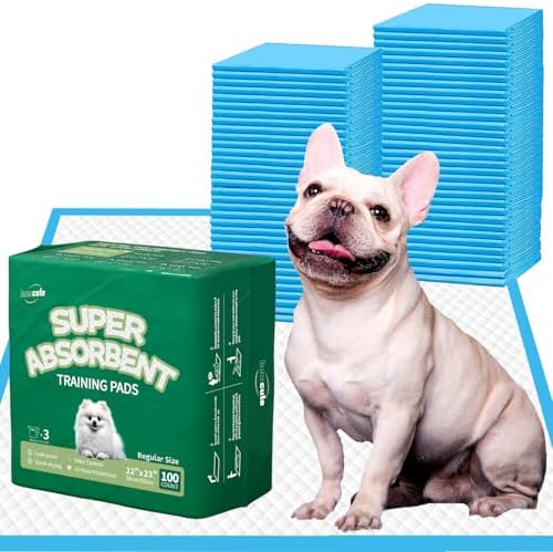 Puppy Pads 22"x23" 100 Count | 6-Layer Leak-Proof & Super Absorbent Dog Training Pads | Disposable Potty Pads for Puppies, Dogs, Cats & Rabbits | Blue & White