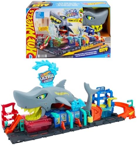 City Ultra Shark Car Wash & Color Reveal Toy Vehicle