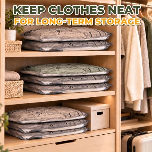 Leak-Resistant Vacuum Storage Bags, with Pump and Bags 15Pcs