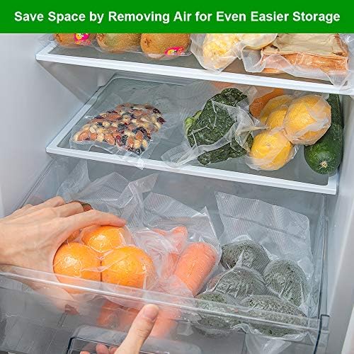 8RL Vacuum Sealer Bags Rolls 8"x20'(4)+11"x20'(4)for Food Storage