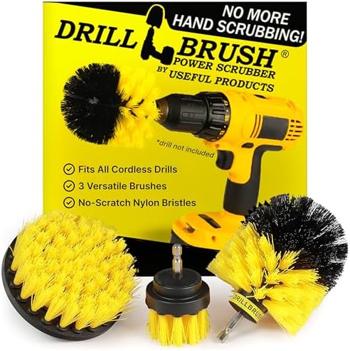 Drill Brush Attachment Set for Bathroom, Tile & Grout Cleaning