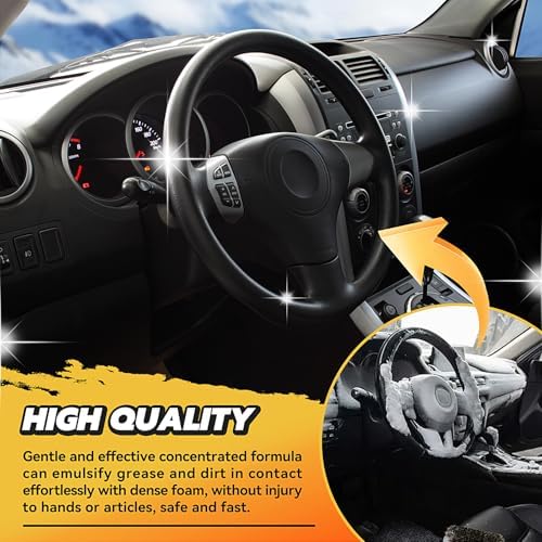 Multi-Purpose Foam Cleaner Spray for Auto Interior & Household Surfaces, All-Round Dirt Remover for Car Seats Dashboard Couch Fabric, 300ml
