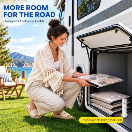 Vacuum Storage Bags, 18 Pack with Pump for Clothing and Travel