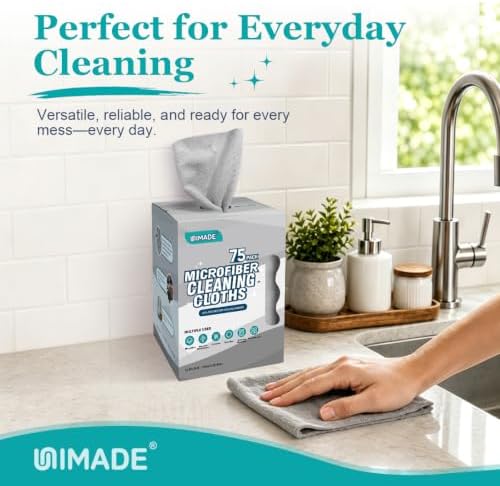 Microfiber Cleaning Cloth, 75 Sheets Microfiber Towels for Cars