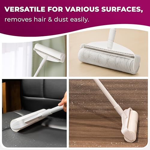 9.45 in Lint Roller for Pet Hair, 45 in Long Handle, 300 Sheets