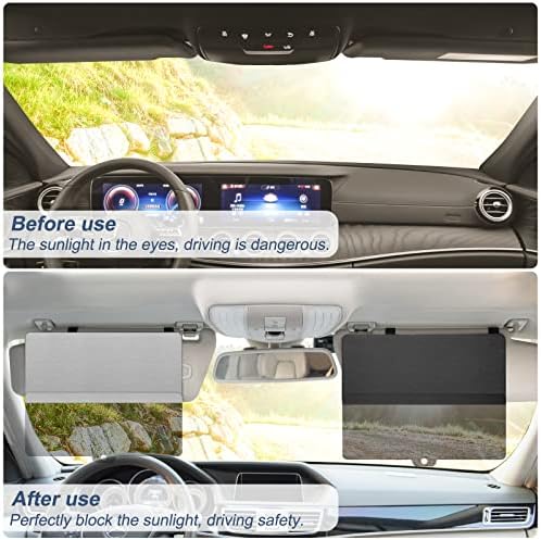 Sun Visor Extender for Car, Sun Blocker with PC Sunshade Lens, Magnetic Mounting Adjustable Position, Protect from Glare, UV Rays, Snow Blindness for Safe Driving, Universal for Car, SUV (Black)