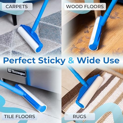Large Lint Roller with 3 Refills – 360 Total Sheets for Tackling Pet Hair, Extra Large Floor and Carpet Roller for Homes with Pets, Perfect for Floors, Furniture, and Loving Pet Owners