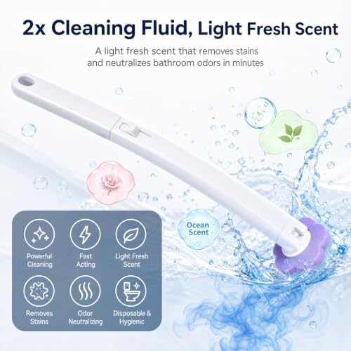 Disposable 30 Rainbow Refills Brush with 2X Water-Activated Cleaning Fluid