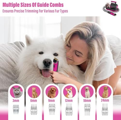 Dog Grooming Vacuum Kit, 1.2L, Dyson-Style Gray