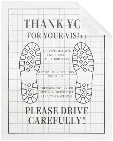 Paper Floor Mats for Cars, Disposable White Automotive Floor Mats, Waterproof Kraft Paper Car Floor Mats, Temporary Car Detailing Supplies, Interior Car Accessories for Auto Dealership (600)