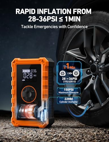 S8 Air 3000A Jump Starter with Air Compressor, 12V Jump Box