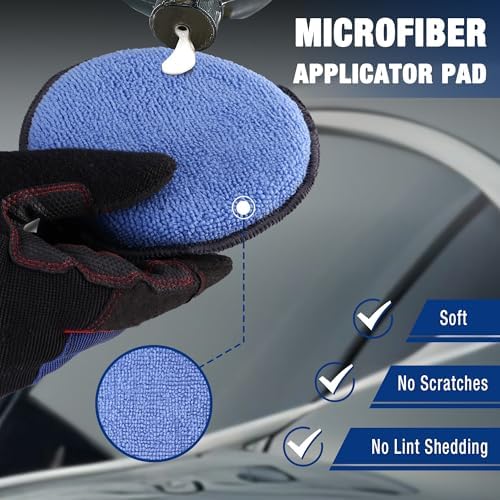18-Pack Car Microfiber Wax Applicator Pads with Finger Pocket